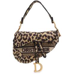 Christian Dior Saddle Bag Canvas Leopard M0446 Bags