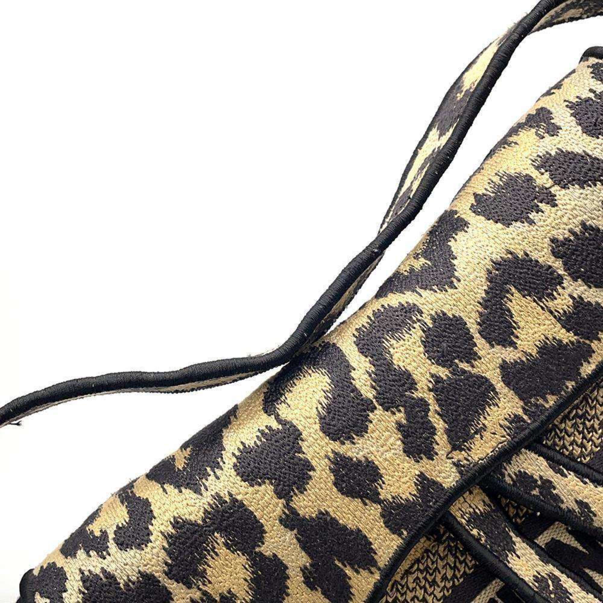 Christian Dior Saddle Bag Canvas Leopard M0446 Bags