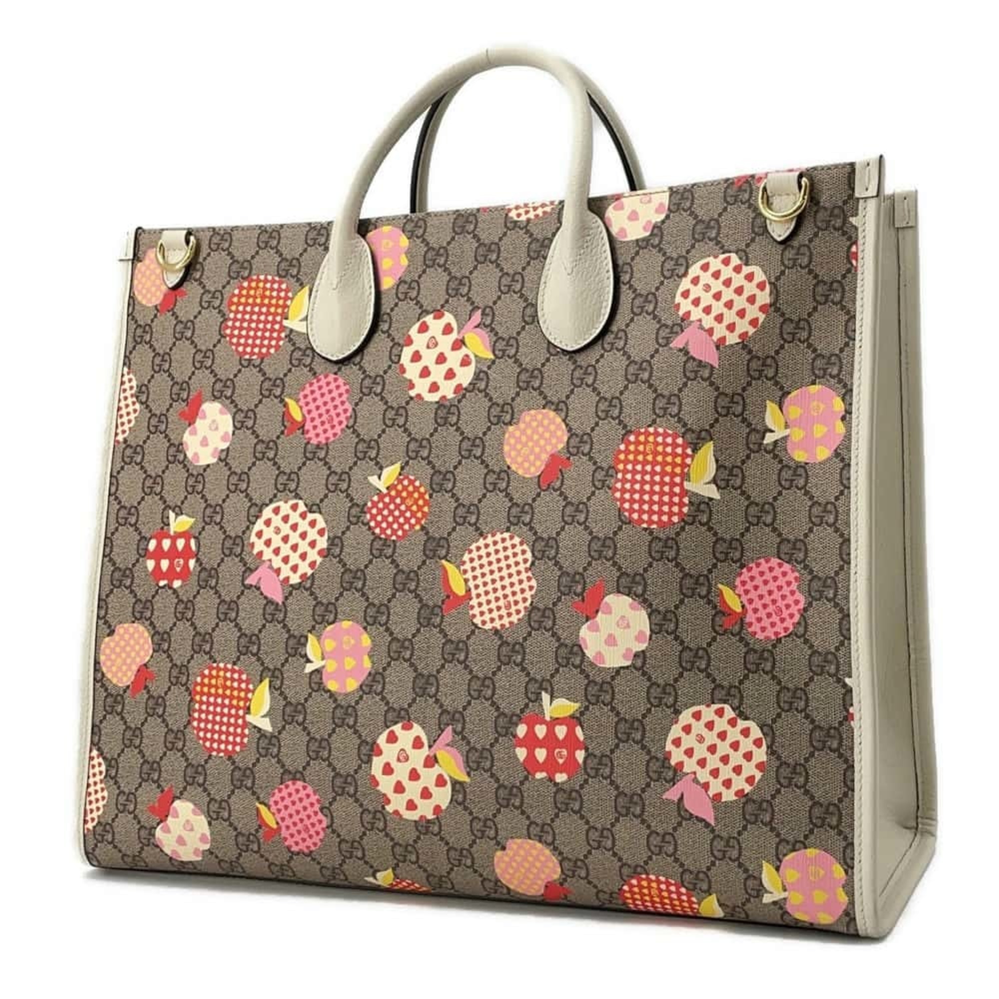 Gucci Tote Bag GG Supreme Le Pomme Large Canvas Leather 659980 GUCCI Handbag 2way Shoulder