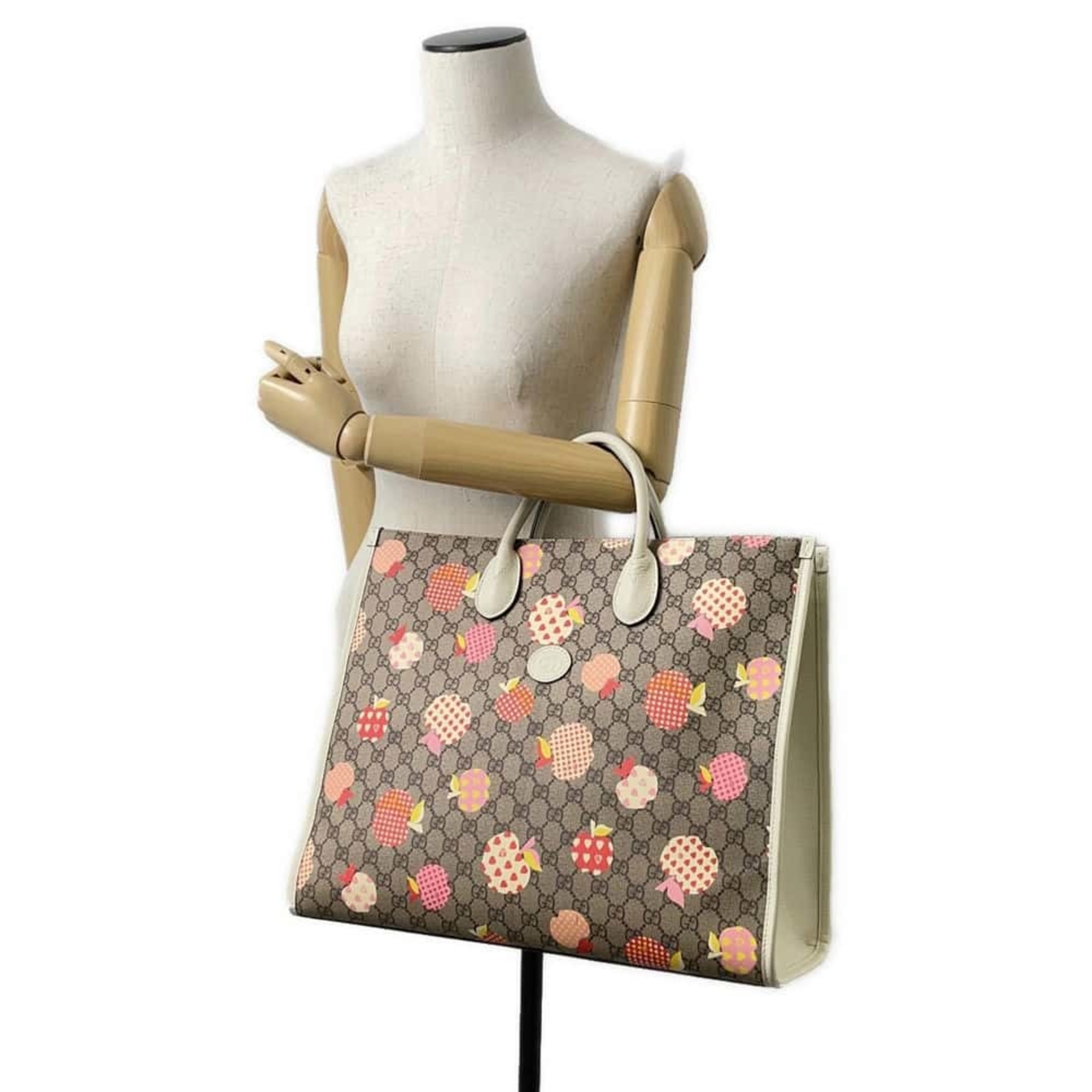 Gucci Tote Bag GG Supreme Le Pomme Large Canvas Leather 659980 GUCCI Handbag 2way Shoulder