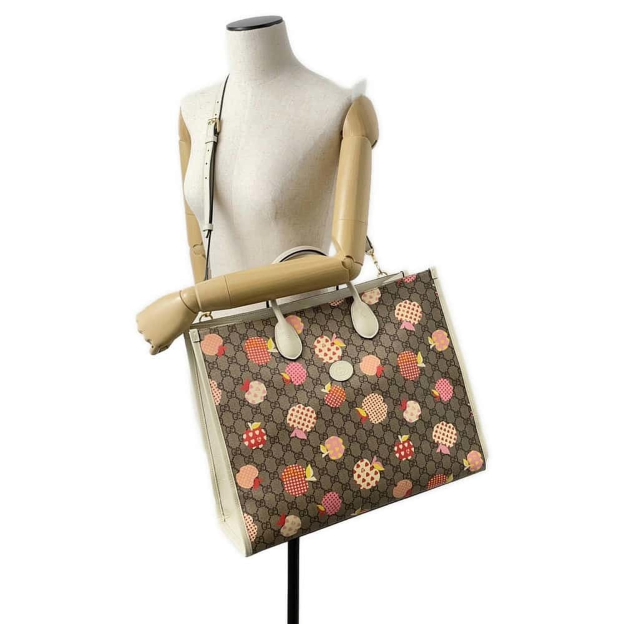 Gucci Tote Bag GG Supreme Le Pomme Large Canvas Leather 659980 GUCCI Handbag 2way Shoulder