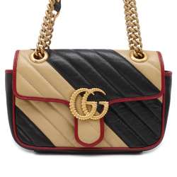 Gucci Shoulder Bag GG Marmont Leather 446744 GUCCI Crossbody Chain