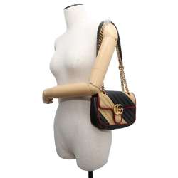 Gucci Shoulder Bag GG Marmont Leather 446744 GUCCI Crossbody Chain