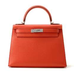 Hermes handbag Kelly 28 outside stitching Rouge Tomato Veau Epsom X stamp