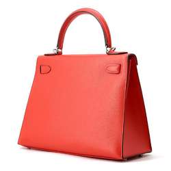 Hermes handbag Kelly 28 outside stitching Rouge Tomato Veau Epsom X stamp