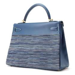 Hermes handbag Kelly 32 Inner stitching Blue Thalassa Matte box calf Vibrato □G stamp