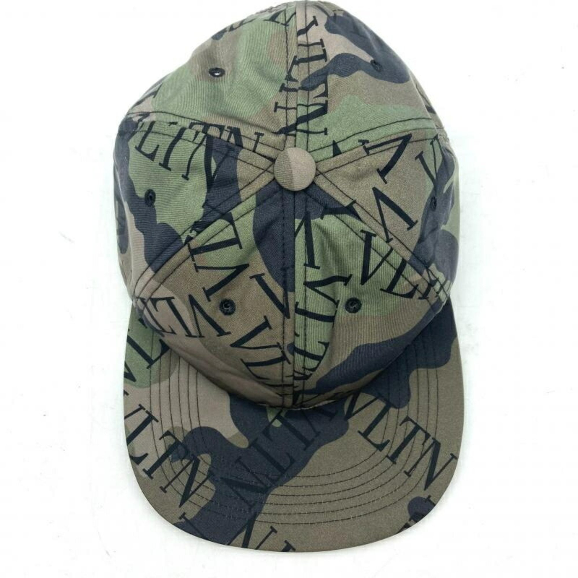 VALENTINO GRID LOGO BASEBALL CAP Valentino camouflage cap nylon