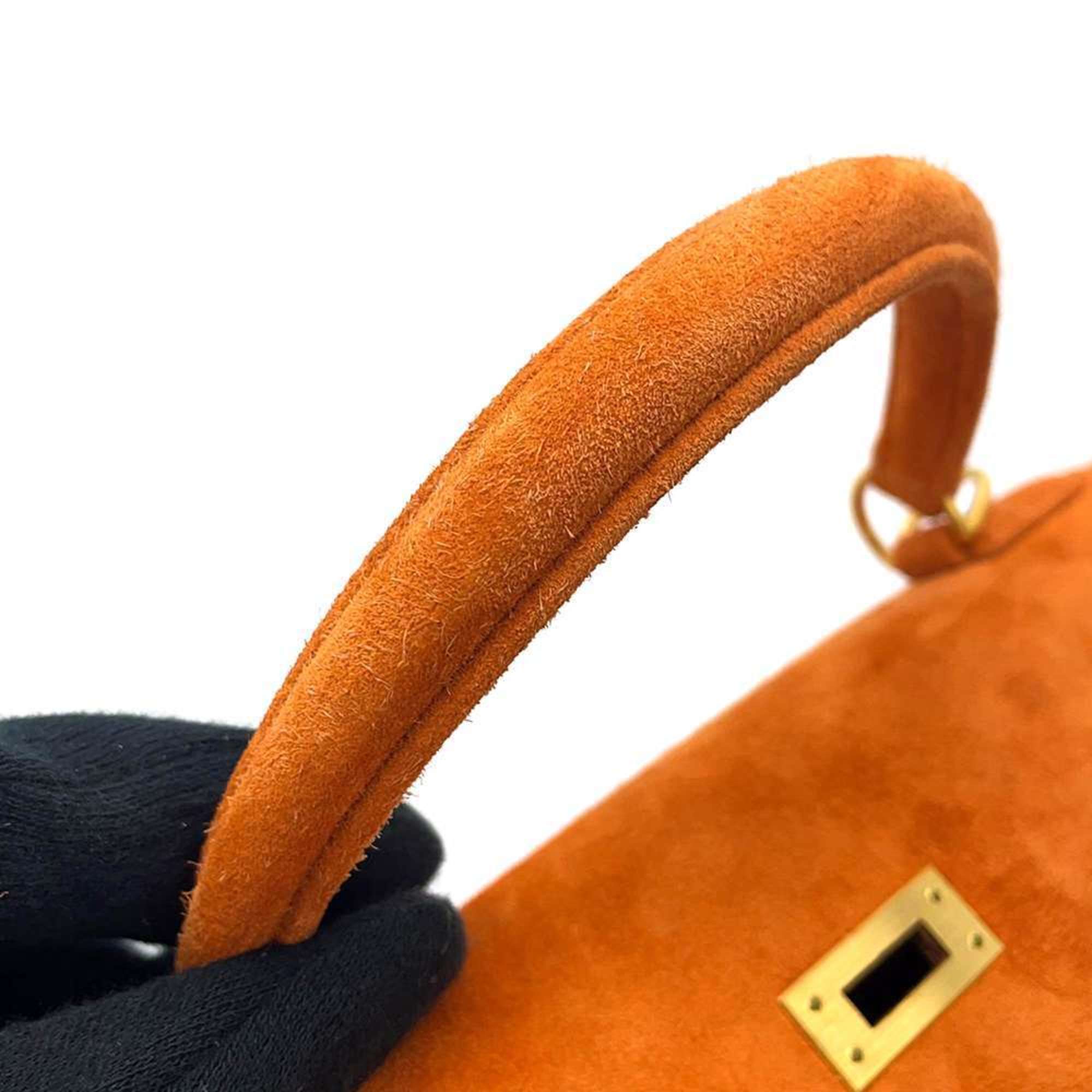 Hermes handbag Kelly 25 outside stitching orange matte dobris □H stamp