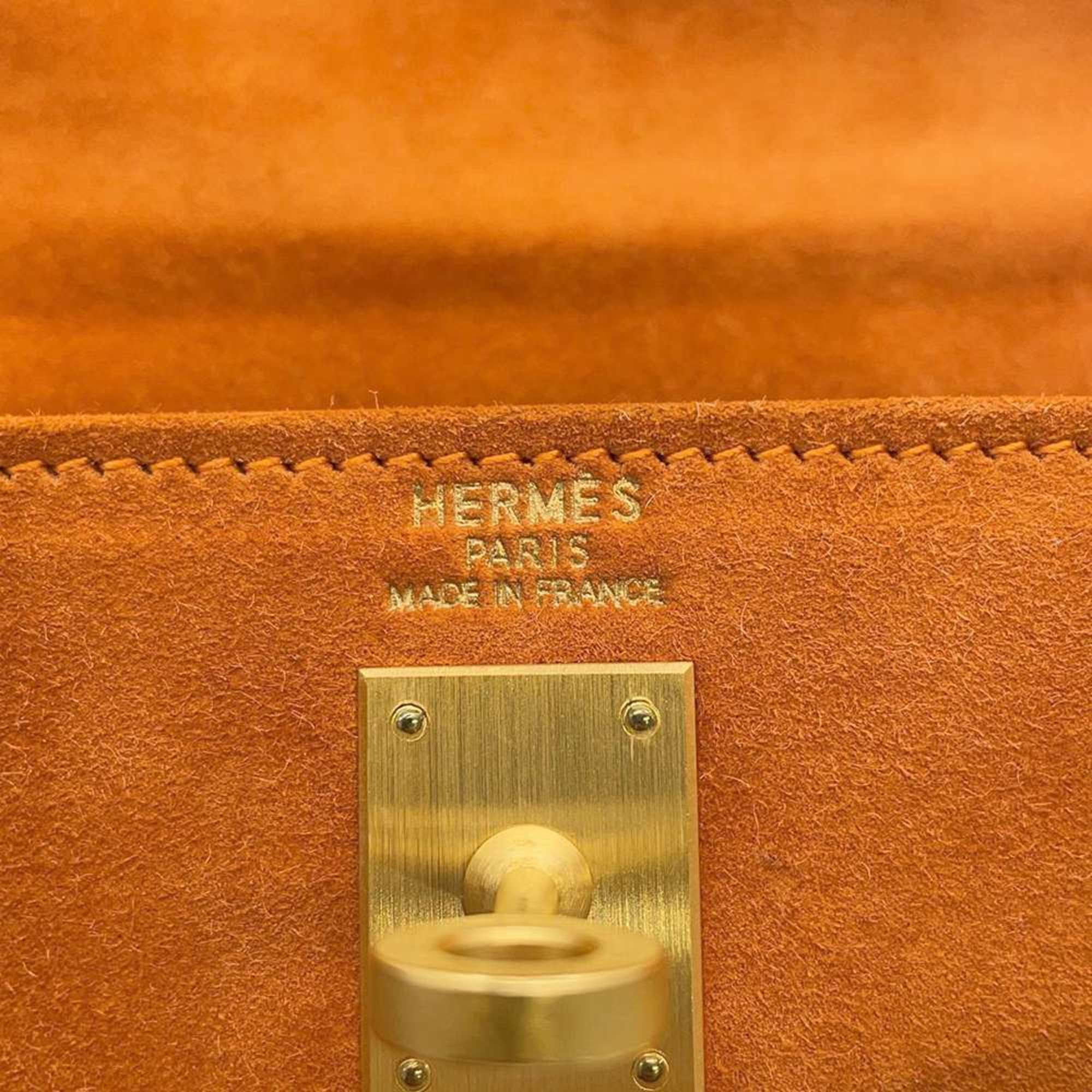 Hermes handbag Kelly 25 outside stitching orange matte dobris □H stamp