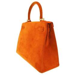 Hermes handbag Kelly 25 outside stitching orange matte dobris □H stamp