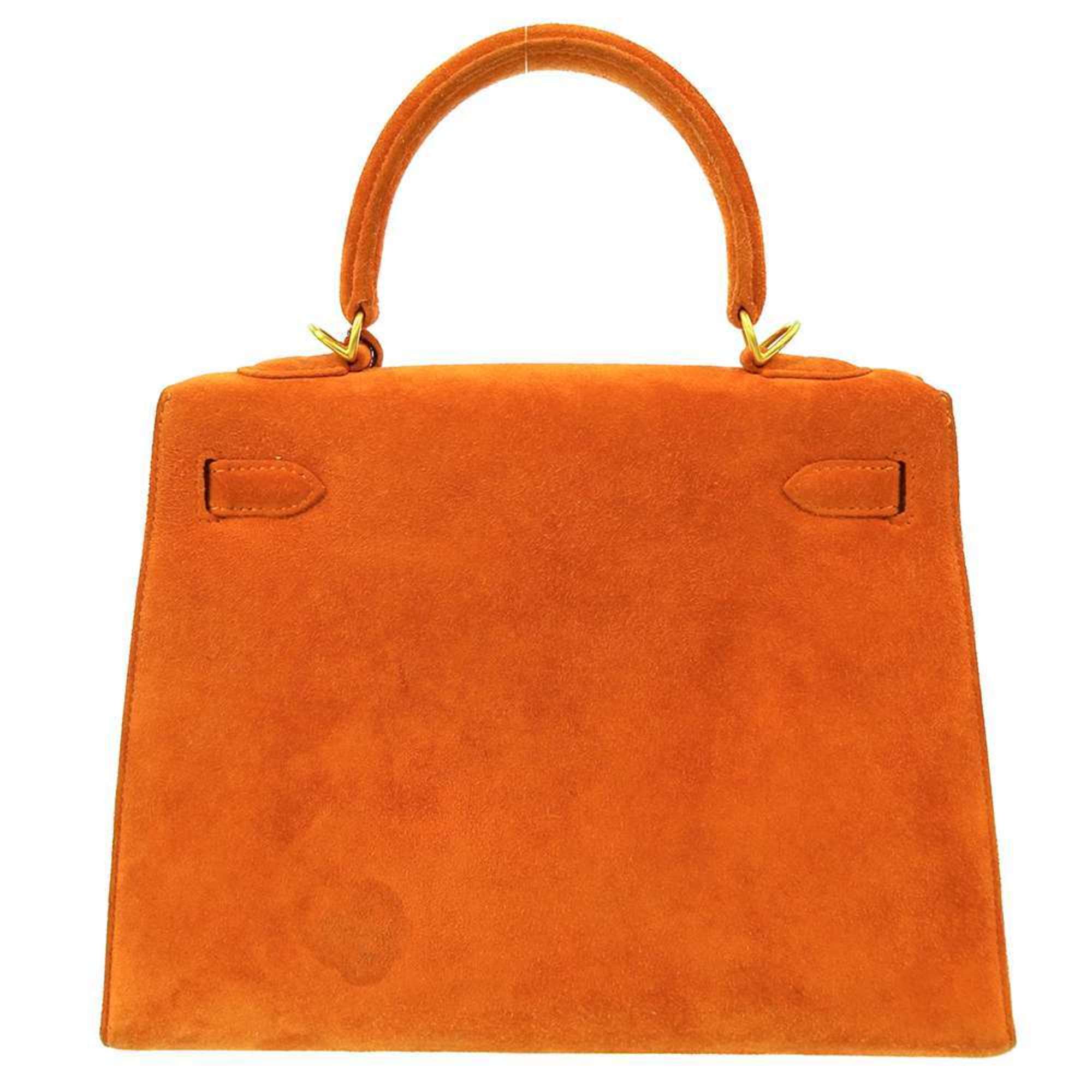 Hermes handbag Kelly 25 outside stitching orange matte dobris □H stamp