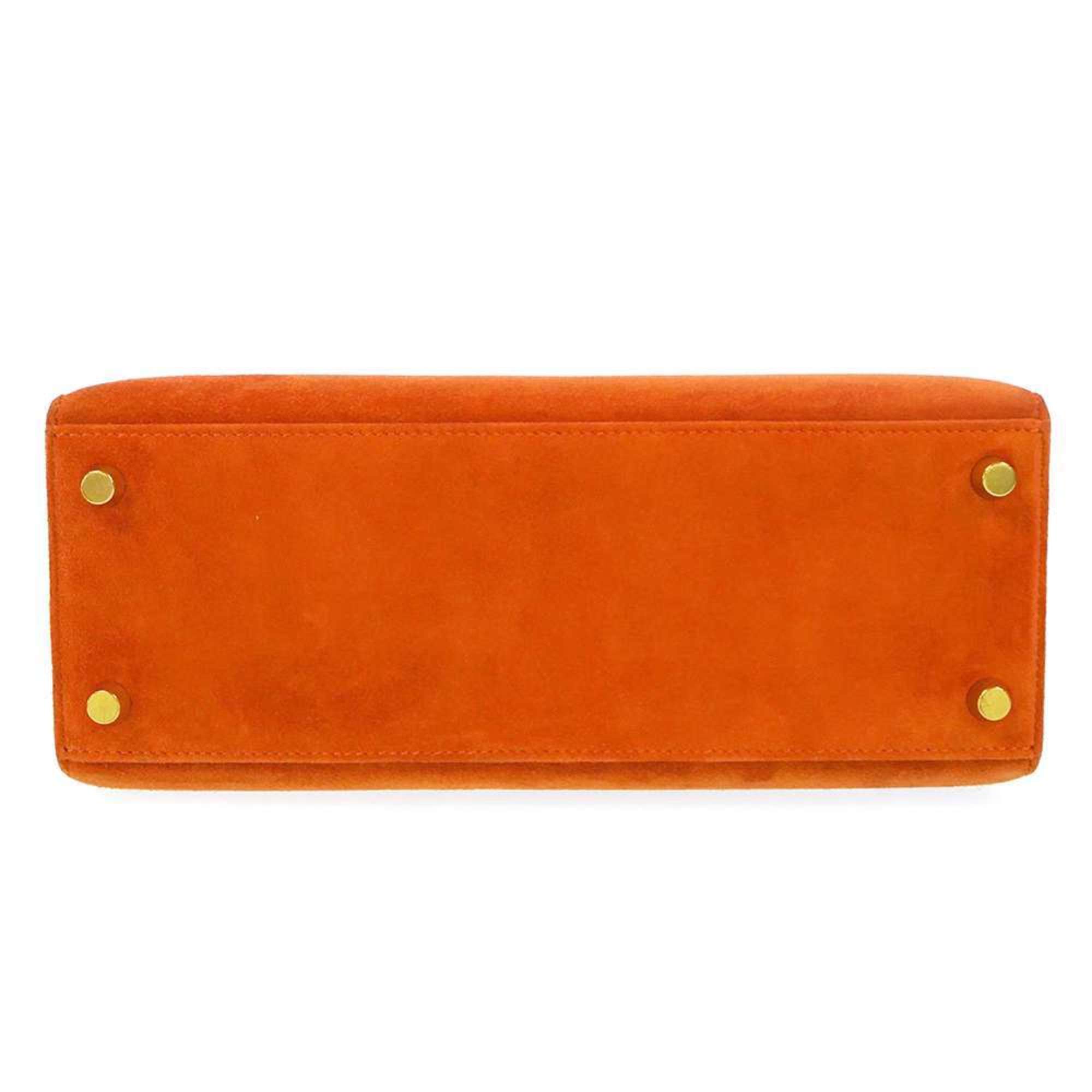 Hermes handbag Kelly 25 outside stitching orange matte dobris □H stamp