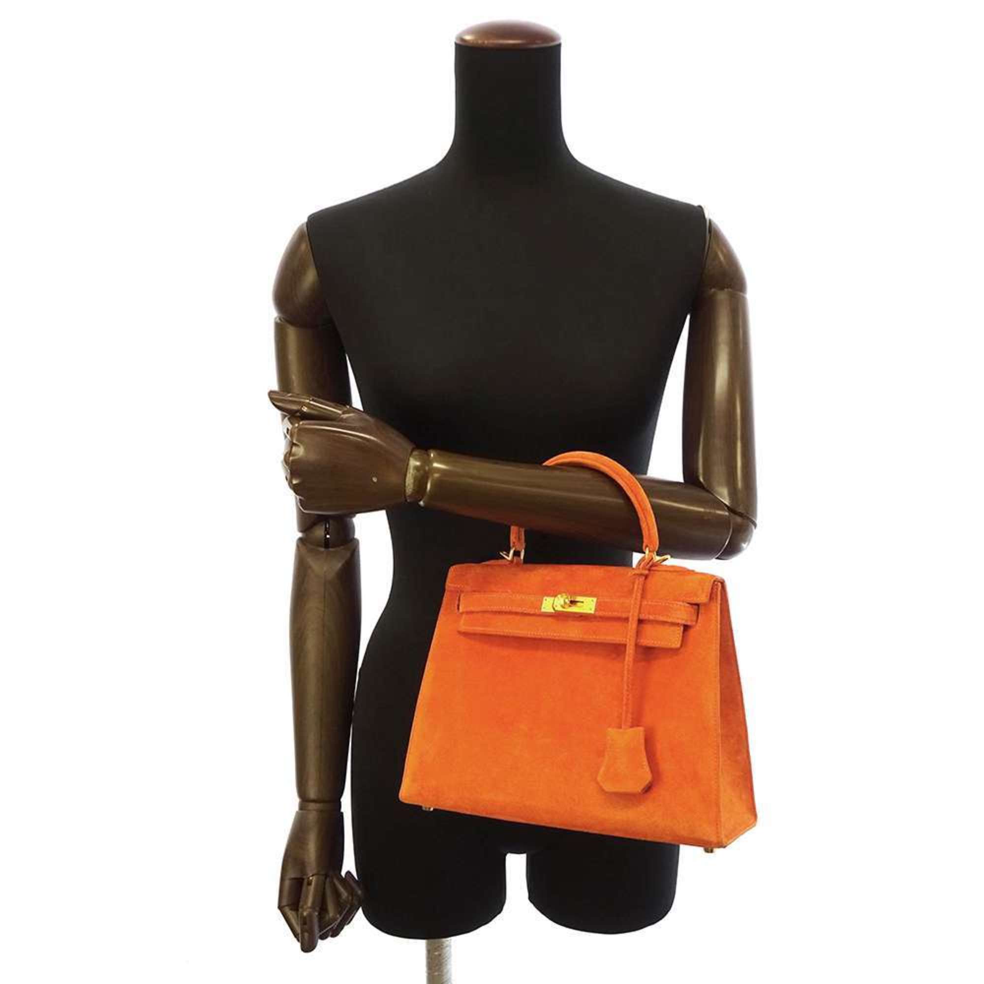 Hermes handbag Kelly 25 outside stitching orange matte dobris □H stamp