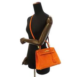 Hermes handbag Kelly 25 outside stitching orange matte dobris □H stamp