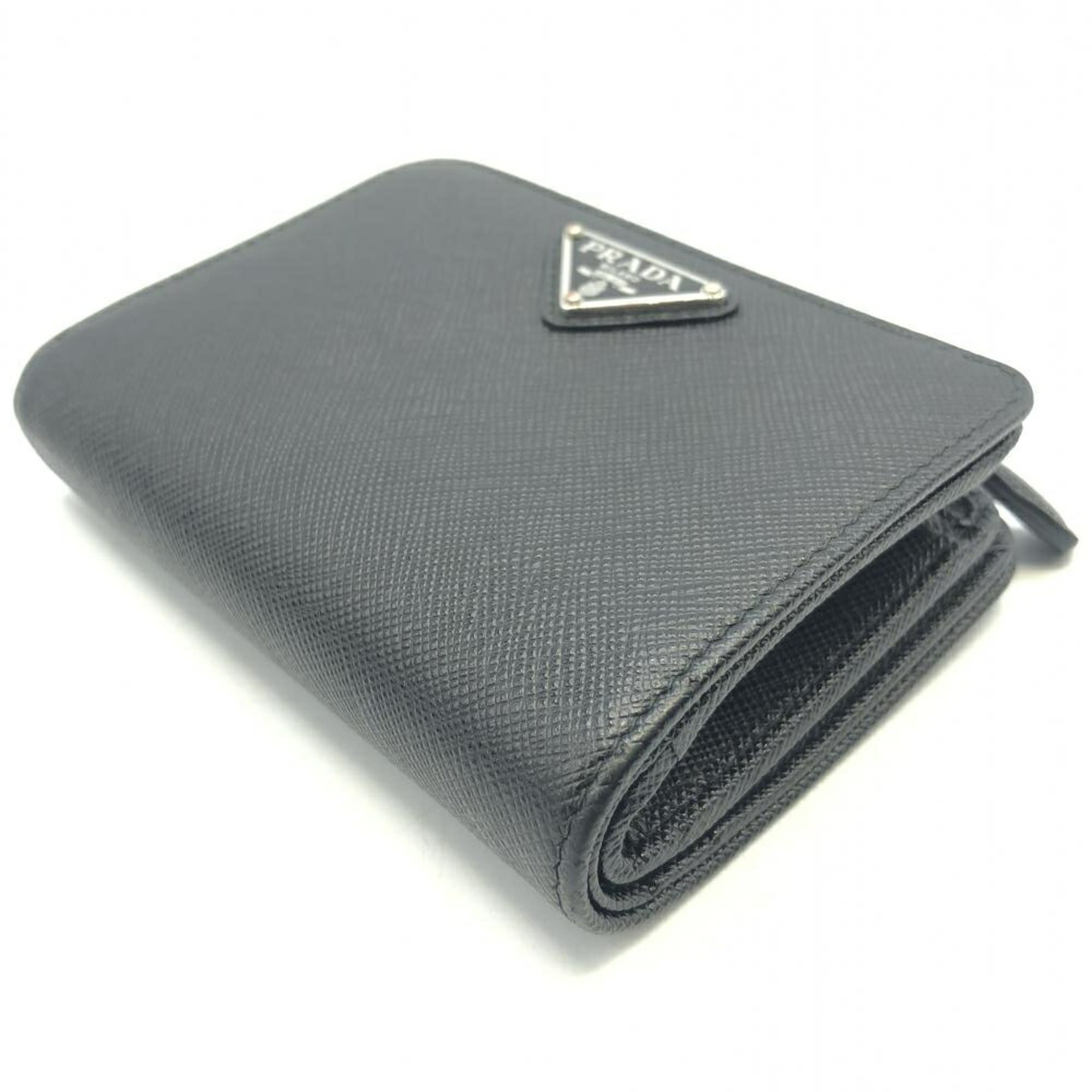 PRADA Saffiano Triangle Bi-fold Wallet Prada