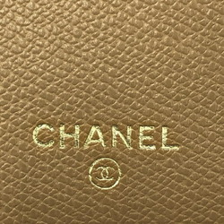 CHANEL Coco Mark Bi-fold Wallet Beige Chanel