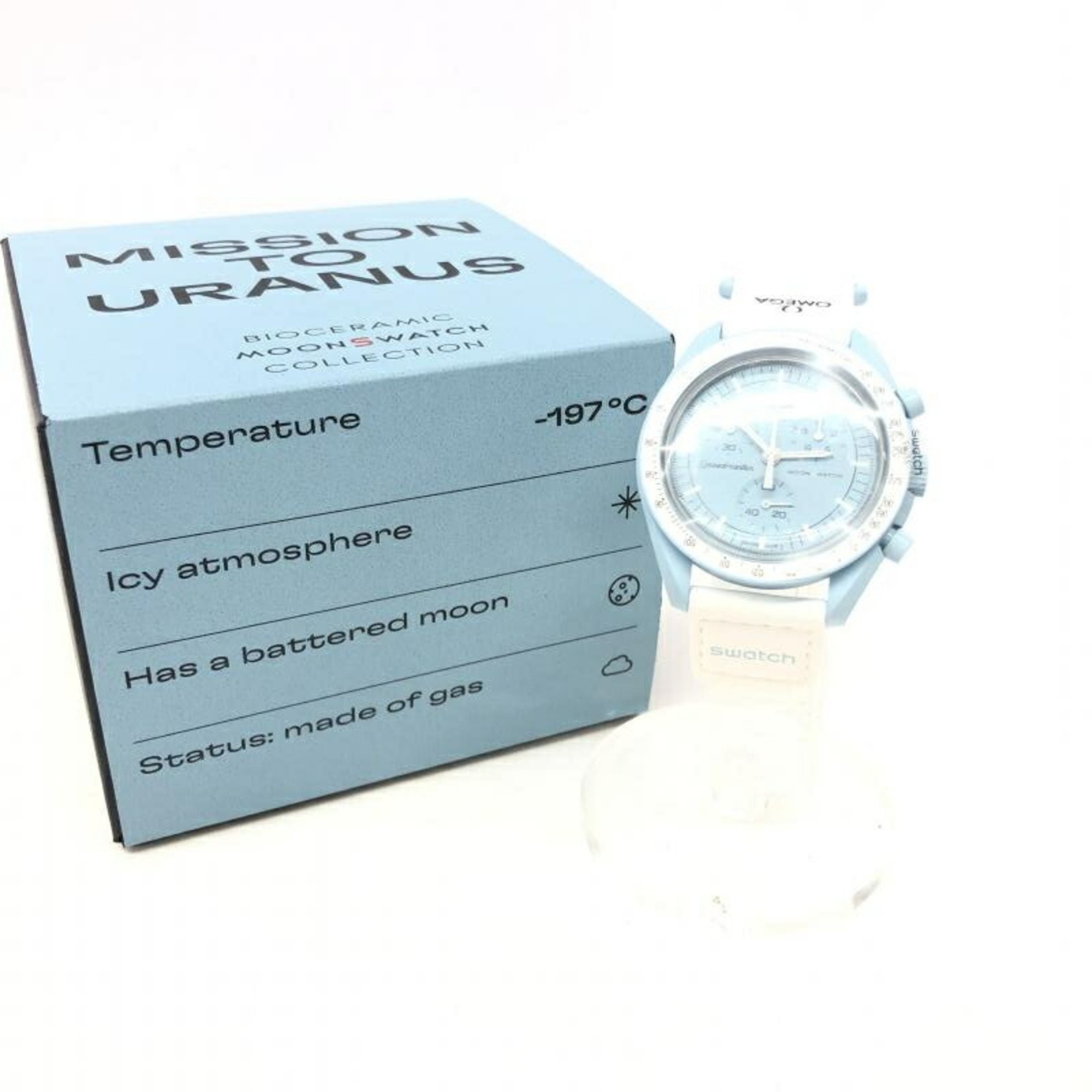 OMEGA SWATCH Moon Swatch MISSION TO URANUS Quartz Wristwatch Omega Uranus Blue