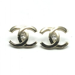 CHANEL Coco Mark Light Stone Earrings Gold Color Chanel