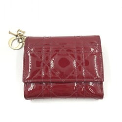 Christian Dior Patent Lotus Wallet Red 43-M-1210