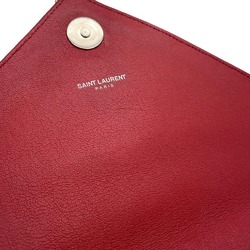 Saint Laurent Chain Shoulder Bag Leather SAINT LAURENT PARIS YSL Red