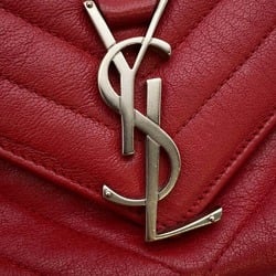 Saint Laurent Chain Shoulder Bag Leather SAINT LAURENT PARIS YSL Red