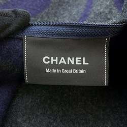 CHANEL Cushion Coco Mark Double Face Wool Cashmere Navy