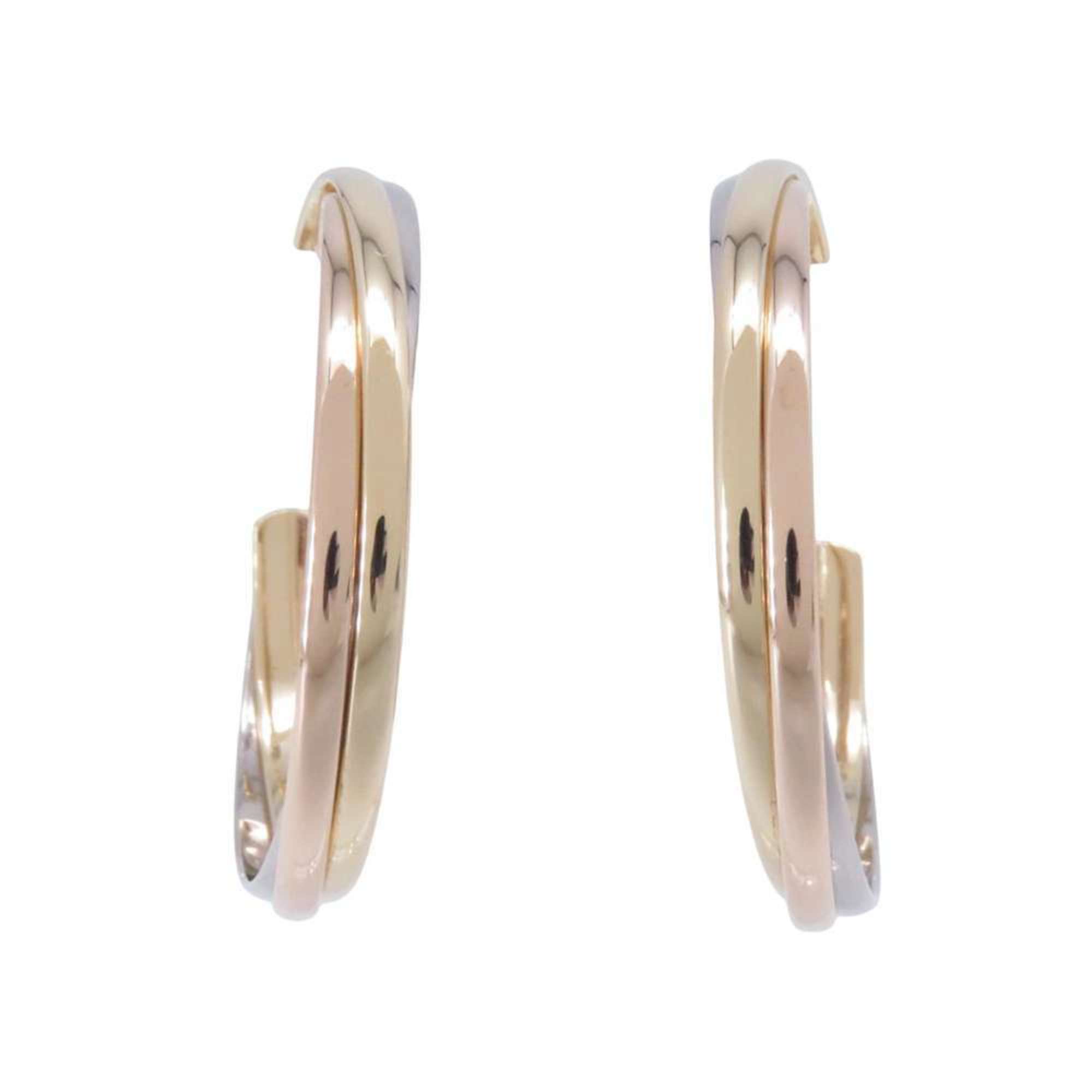 Cartier Trinity hoop earrings, K18YG yellow gold, K18WG white K18PG pink B8020000