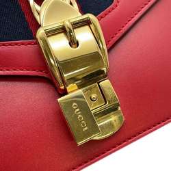 Gucci Chain Shoulder Bag Sylvie Web with Ribbon 431666 GUCCI Red