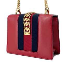 Gucci Chain Shoulder Bag Sylvie Web with Ribbon 431666 GUCCI Red