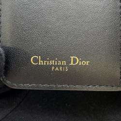 Christian Dior Tri-fold Wallet Saddle Medium Black