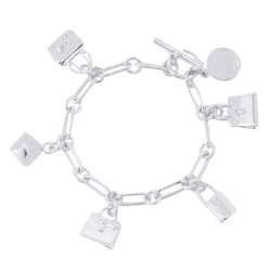 Hermes Bracelet Amulet 5 Constance Birkin Kelly Bag Motif SV925 Silver