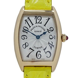 FRANCK MULLER Tono Curvex 1752 Watch for Women, Quartz, 750PG, Leather, Pink Gold, Silver, Yellow, Polished