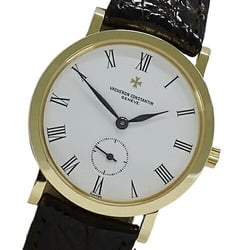 Vacheron Constantin Essential 92240/000J-4 Men's Watch Small Second Hand Winding 750YG Leather Polished