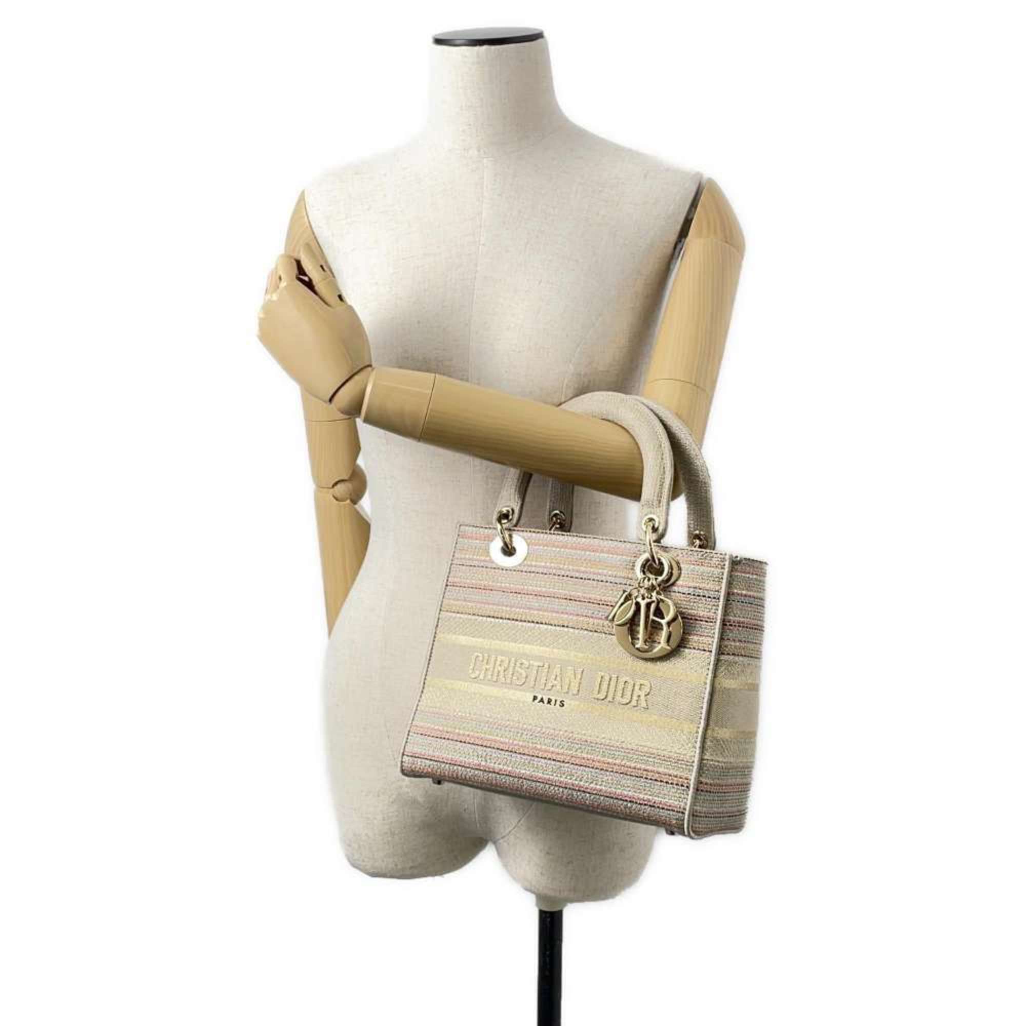 Christian Dior Handbag Lady Dee-Lite Canvas 2way Shoulder Bag