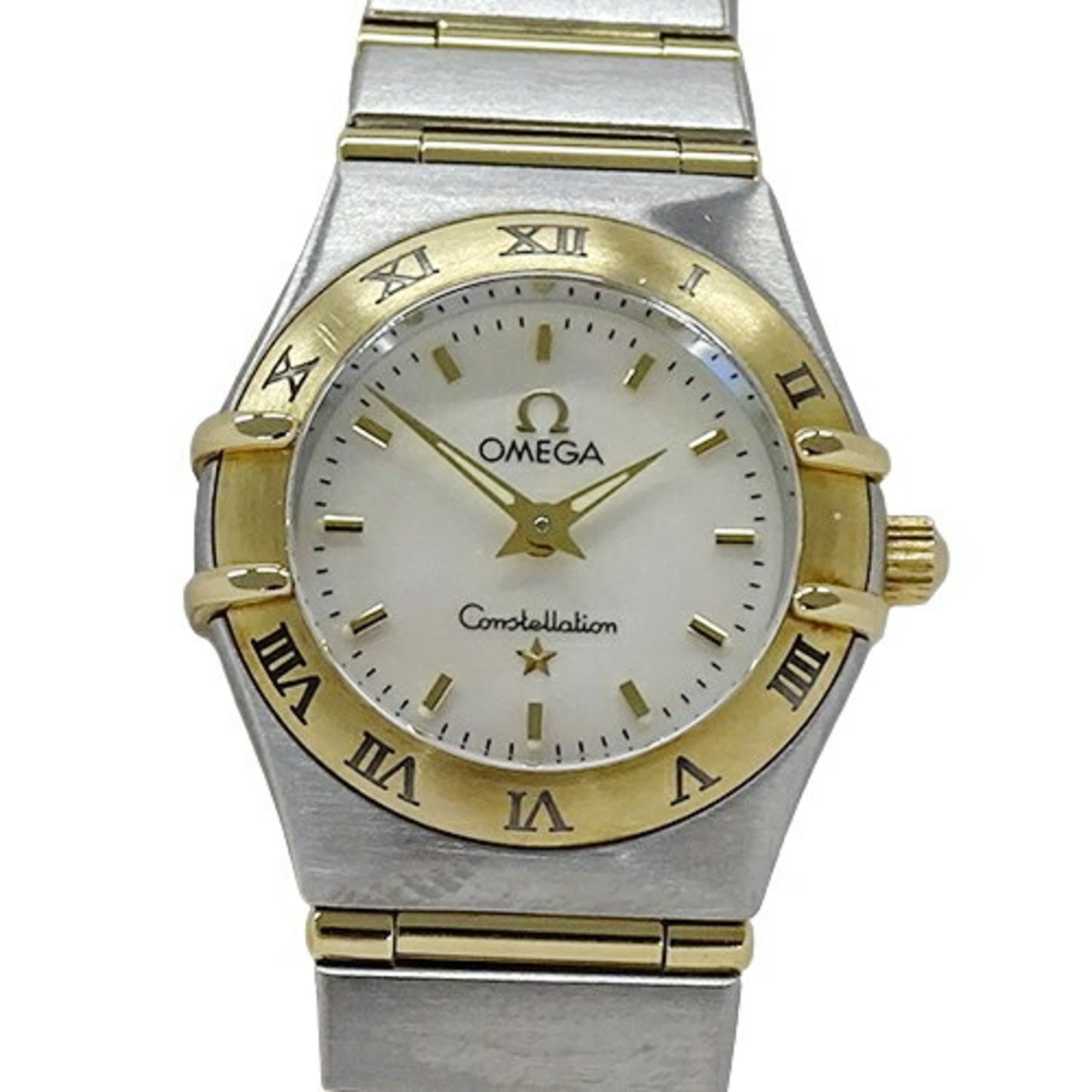 OMEGA Constellation 1262.70 Ladies' Watch Shell Quartz Stainless Steel Gold Combi Full Bar Polished