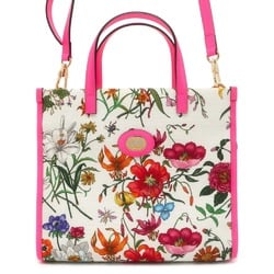 Gucci Handbag Flora Canvas 550141 GUCCI 2way Shoulder Bag Flower White