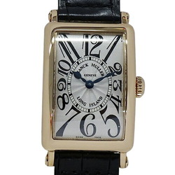 FRANCK MULLER Long Island 902 Watch for Women, Quartz, 750PG, Leather, Pink Gold, Silver, Black, Square, Polished