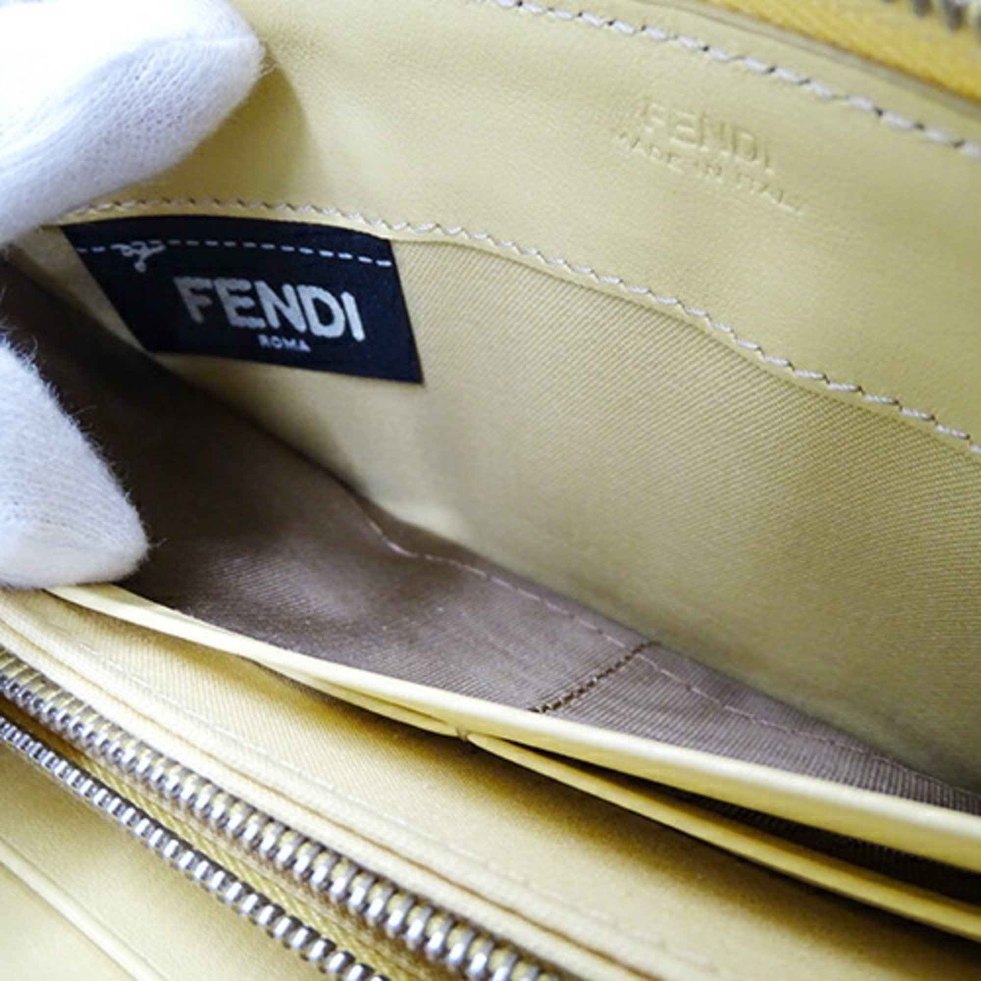 FENDI Women's Hypnotize Wallet Leather Yellow 8M0299