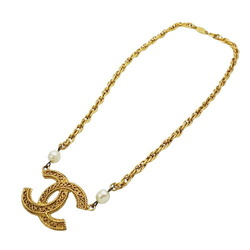 CHANEL Necklace for Women GP Fake Pearl Gold Coco Mark 3616 Pendant