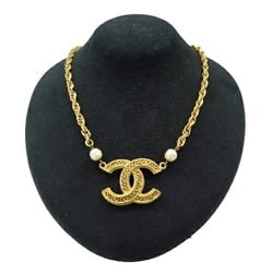 CHANEL Necklace for Women GP Fake Pearl Gold Coco Mark 3616 Pendant