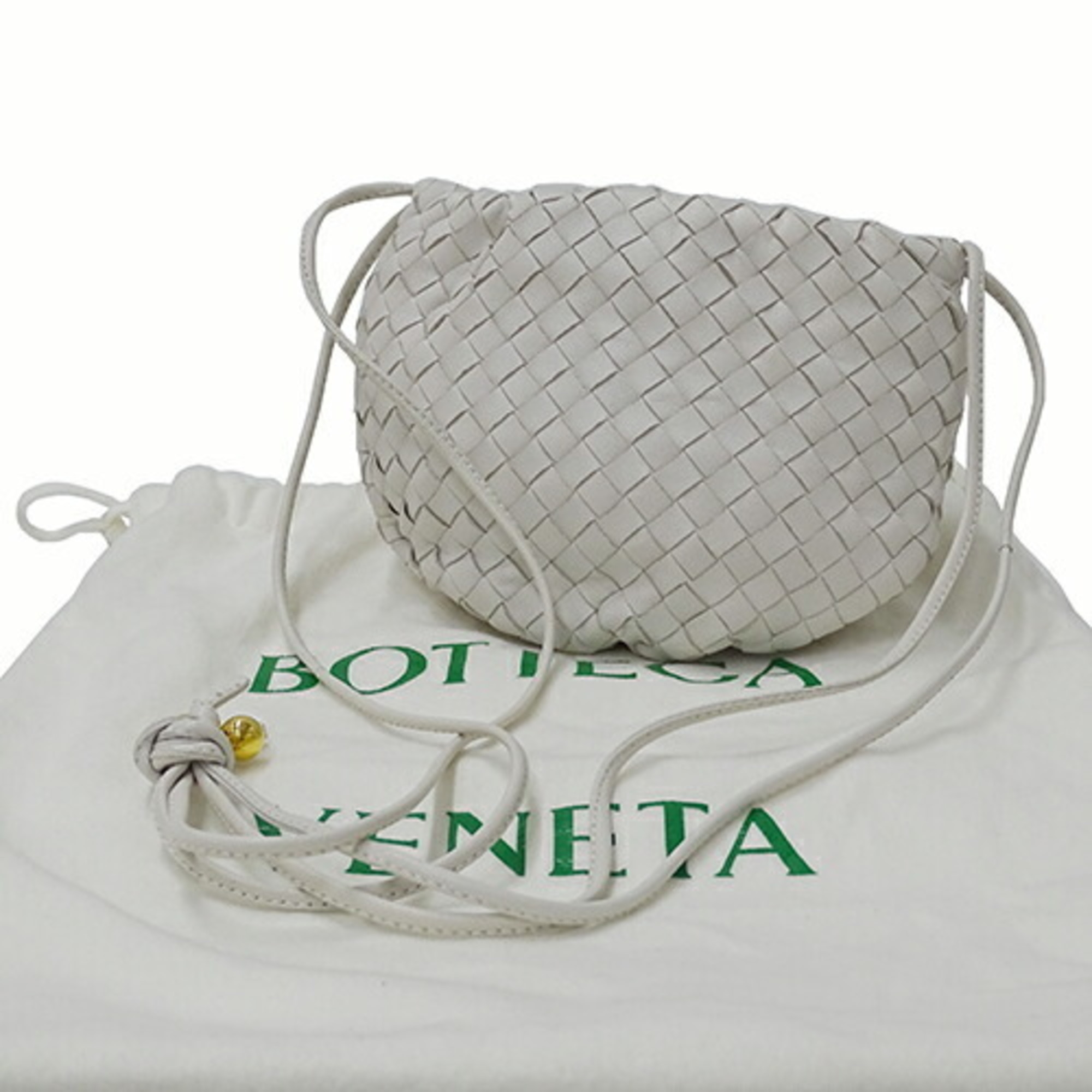 Bottega Veneta Women's Intrecciato Shoulder Bag Leather The Valve White Compact