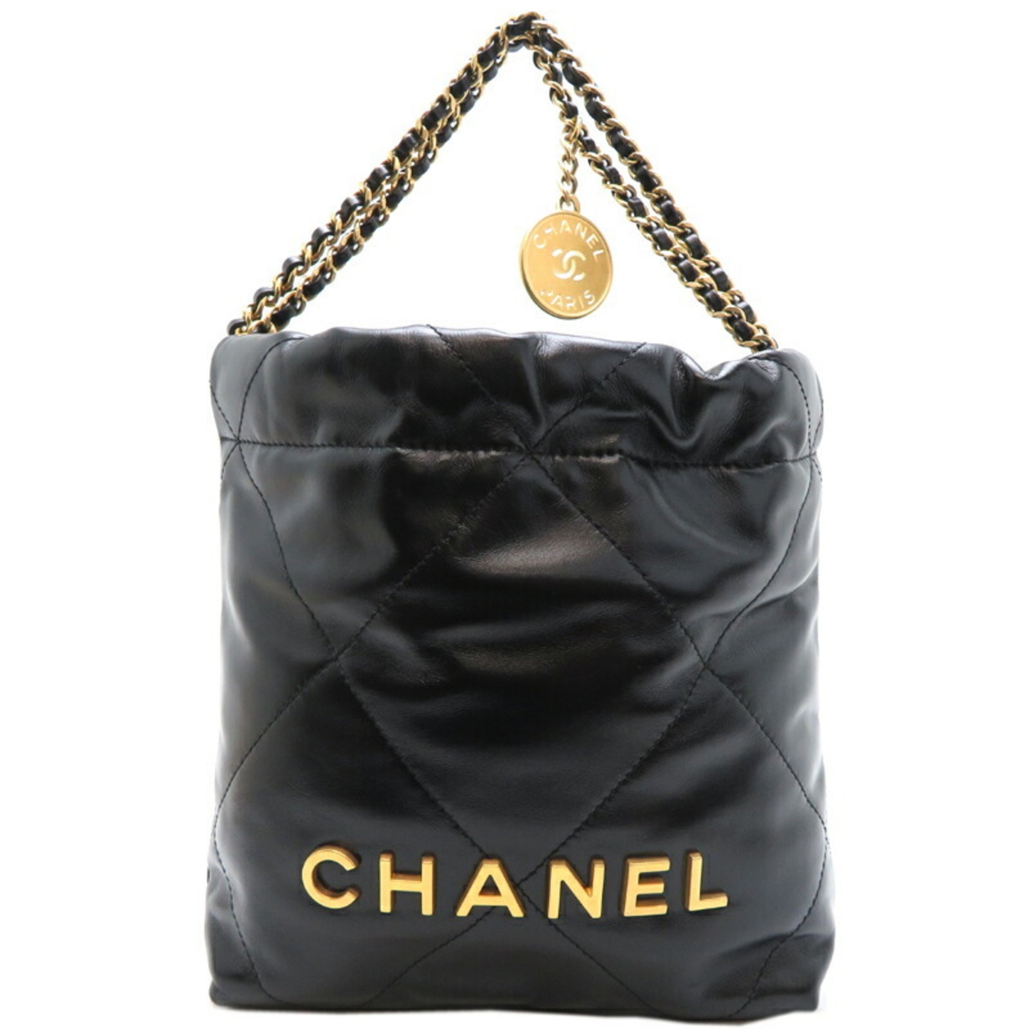 Chanel 22 Women's Handbag AS3980 Calfskin Black