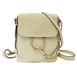 Chloé Chloe Bag Women's Faye Backpack Shoulder 2way Leather Off-White 3S1233 Compact White