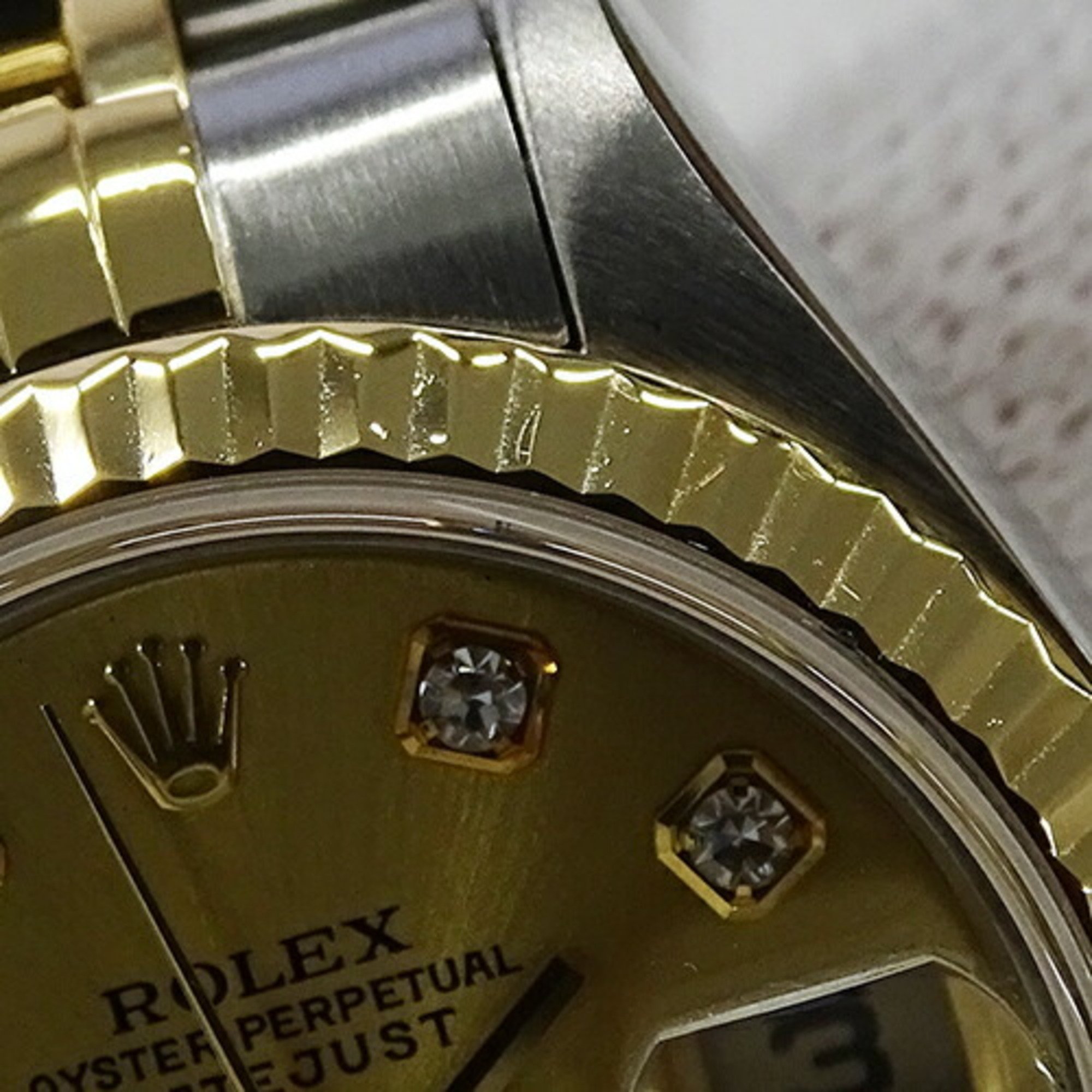 Rolex ROLEX Datejust 79173G K series watch for women, 10P diamonds, automatic, AT, stainless steel, SS, gold, YG, combination, polished