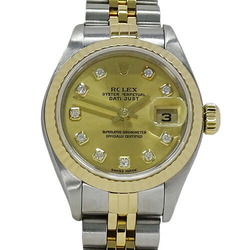 Rolex ROLEX Datejust 79173G K series watch for women, 10P diamonds, automatic, AT, stainless steel, SS, gold, YG, combination, polished