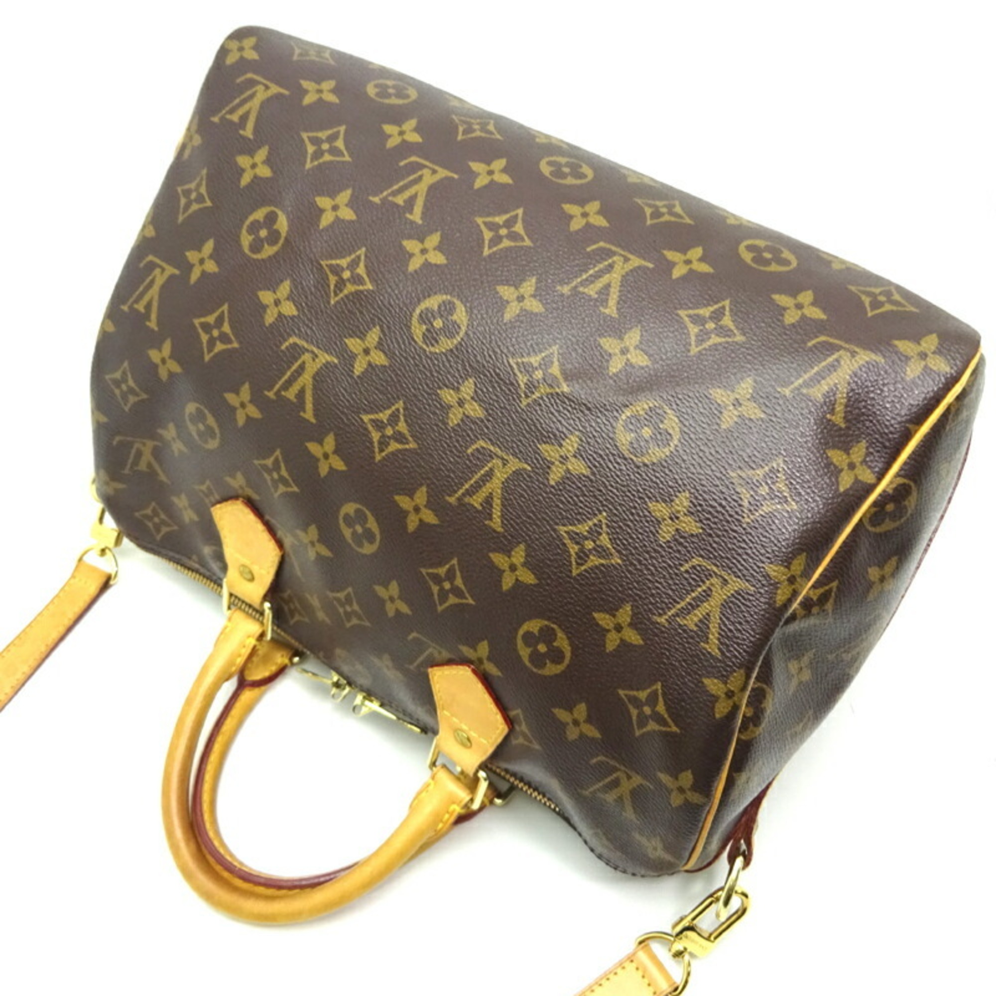 Louis Vuitton Speedy Bandouliere 30 Women's Handbag M41112() Monogram Brown