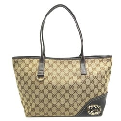 Gucci Sukey Interlocking G Tote Bag Women's Shoulder 169945 Leather Beige