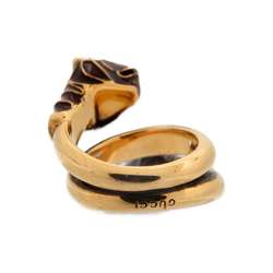 Gucci Ring Double Tiger Head Rhinestone Size 10 402269 GUCCI