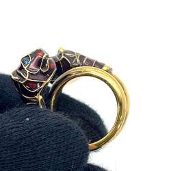 Gucci Ring Double Tiger Head Rhinestone Size 10 402269 GUCCI