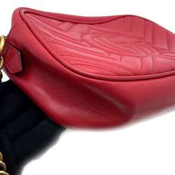 Gucci Shoulder Bag GG Marmont Quilted Small 447632 GUCCI Chain Red